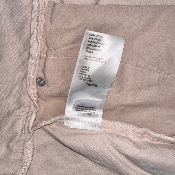 We The Free People Paris Pleated High Rise Button Up Macaroon Beige Denim 24 - Picture 14 of 16